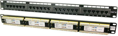 Пач панел LogiLink NP0004, 24x RJ-45 Cat.6, 19" 1U, црн