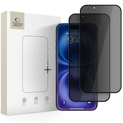 Xham mbrojtës Tech-Protect Privacy për iPhone 17 Air, 9H, me efekt privatësie, i zi