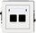 Prizë multimedia Karlik Deco DGM-2P, dyshe, pa module Keystone, e bardhë