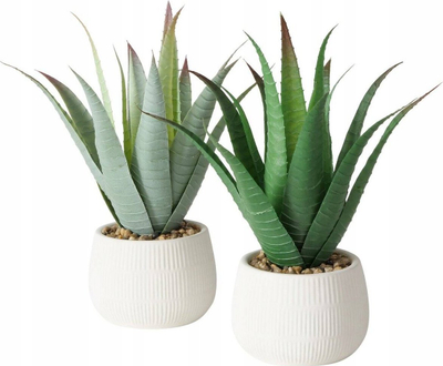 Bimë plastike aloe MONDRAGO, 29 cm, në vazo, jeshile e çelët