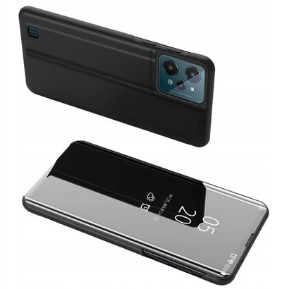 Kapak telefoni Hurtel Clear View për Realme C31, flip cover, i zi