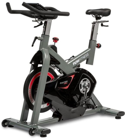 Biçikletë spinning Flow Fitness DSB600i, rrotë 20kg, 32 nivele rezistence, e zezë