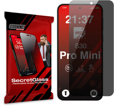 Xham mbrojtës matte GrizzGlass SecretGlass për Vivo S30 Pro mini, preciz, transparent