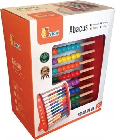 Abakus druni Viga, edukativ, 10 rreshta, shumëngjyrësh