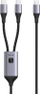 Kabllo USB Techly ICOC MU2C-2C100W, USB-C me 2x USB-C, 100W, 1.5m, zi-gri