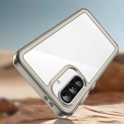 Kapotë telefoni Hurtel Outer Space për Samsung Galaxy A26, kornizë e butë TPU, shpinë e fortë PC, gjysmë e tejdukshme e zezë