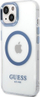 Mbulesë telefoni Guess GUHMP14MHTRMB për iPhone 14 Plus 6.7", MagSafe, blu transparente