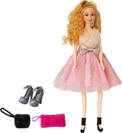 Kukull me aksesorë Leantoys Model, 28cm, bjonde, për vajza