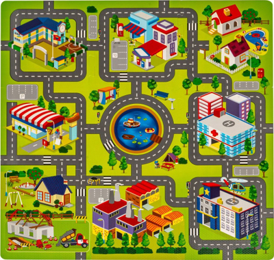 Tapet lojrash Jonta City Plan, 9 copa puzzle EVA, 92x92 cm, shumëngjyrësh
