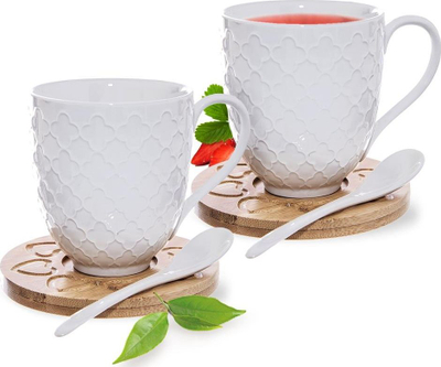 Set filxhanësh me pjatë Orion BAMBU, 0.37L, 2 copë, të bardhë
