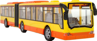 Lodër autobus me telekomandë Leantoys Bus G, i thyer në mes, për kalamaj 3+, verdhë me portokalli