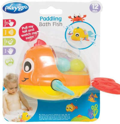 Lodër për banjo Playgro Paddling Bath Fish, mekanike, 12m+, shumëngjyrëshe