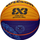 Top basketbolli Wilson FIBA 3X3 Paris 2024, madhësia 6, zyrtar, vjollcë portokalli