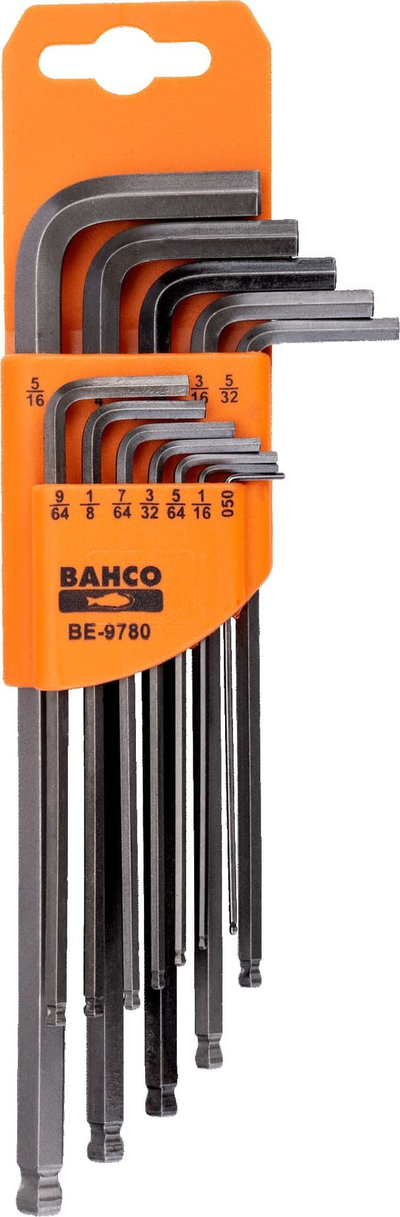 Set çelësa imbus Bahco BE-9780, 12 copë, imperial, portokalli