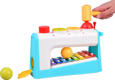 Lodër muzike Hola Toys Multifunctional Musical Center, ksilofon me 8 nota, me çekiç, shumëngjyrëshe