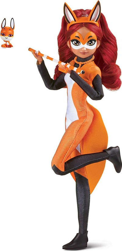 Kukull Miraculous Rena Rouge, figurë aksion me aksesorë, portokalli