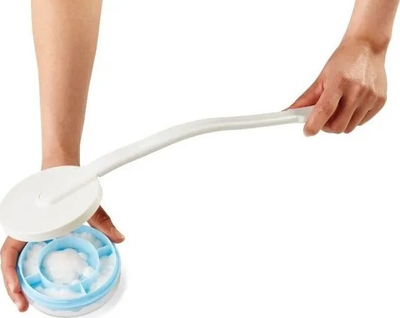 Aplikues locioni Sundo Lotion Creamer 44cm, me dorezë t’gjatë, i bardhë me blu