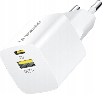 Полнач за мрежа Wozinsky WWCEAC, GaN 33W, USB A USB C, бел