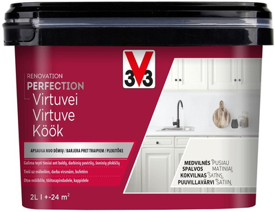 Боја за кујна V33 Renovation Perfection, Perfect Cotton, 2L, бела
