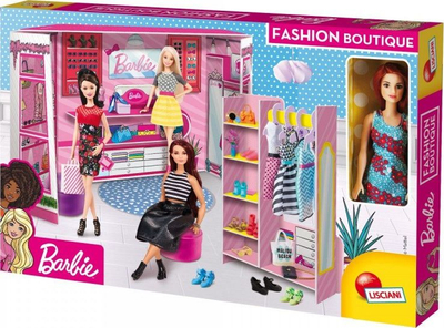 Set loje Lisciani Barbie Fashion Boutique, shtëpi kartoni, me kukull Barbie