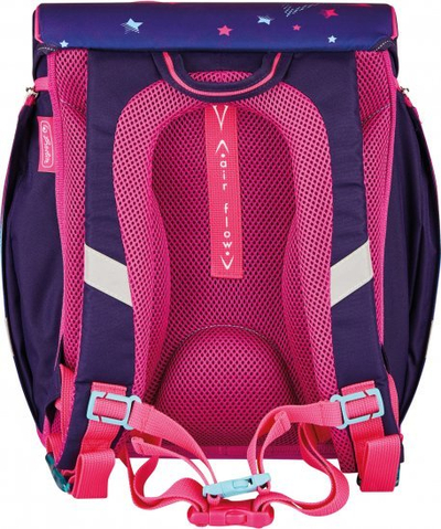 Set çantë shkolle Herlitz FiloLight Plus Pink Stars, ergonomike, me gjithë aksesorët, rozë lejla