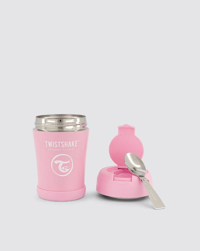 Enë ushqimi e izoluar Twistshake, 350ml, Rozë Pastel