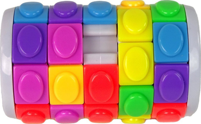 Lodër logjike rrotulluese në formë cilindri, puzzle me ngjyra, 6.5 x 5 x 5 cm