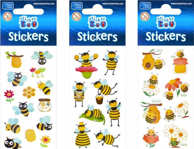 Stikera dekorative Sticker Boo Bees 483492, 7x18cm, set me bletë