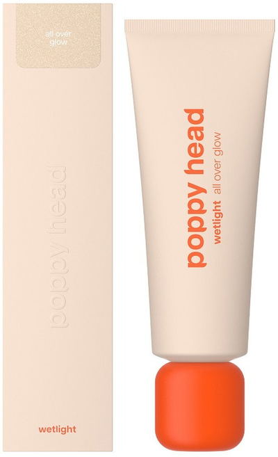 Highlighter i lëngshëm Poppy Head Wetlight, fytyrë dhe trup, 50ml, nuanca Glowsecco 01