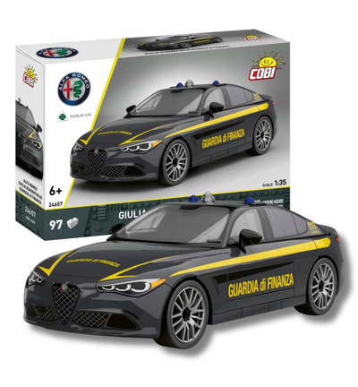 Set ndërtimi COBI Alfa Romeo Giulia Quadrifoglio, 97 copë, shkallë 1:35, gri