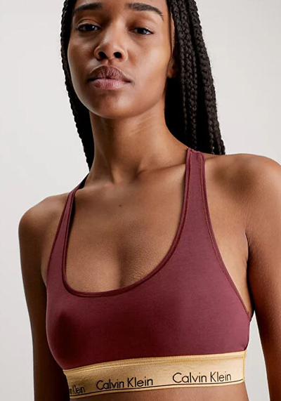 Sytjena për femra Calvin Klein Bralette, të kuqe të errëta