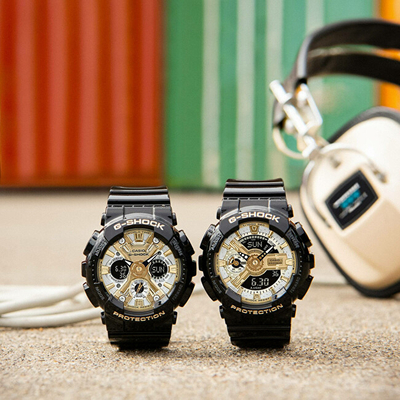 Orë dore për femra Casio G-Shock GMA-S110GB-1AER, e zezë