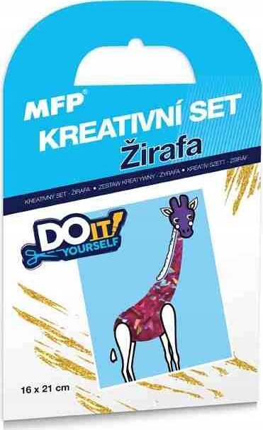 Set kreativ MFP Giraffe me teknikë folje, DIY, 16 x 21 cm, shumëngjyrësh