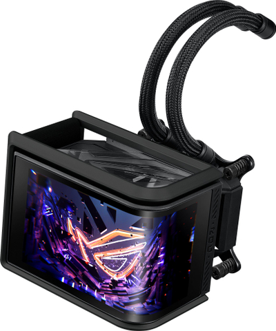 Ftohës liquid AIO për procesor ASUS ROG Ryuo IV SLC 360 ARGB, radiator 360 mm, ekran 6.67", i zi