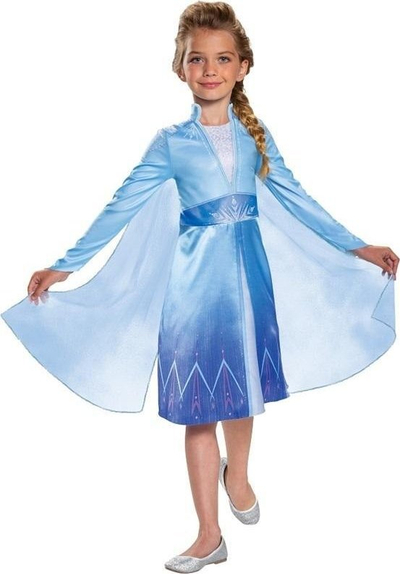 Fustan princeshe Disney Frozen Elsa, për goca 5-6 vjeç, me mantel, blu