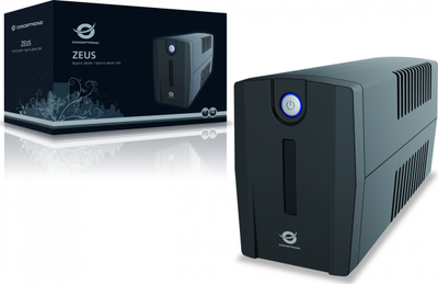 UPS Conceptronic ZEUS 650VA, 360W, prizë Schuko, i zi