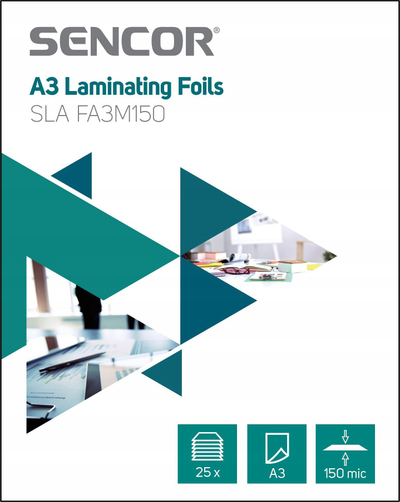Qese laminimi Sencor SLA FA3M150, A3, 2 x 75 mikron, 25 copë, e tejdukshme