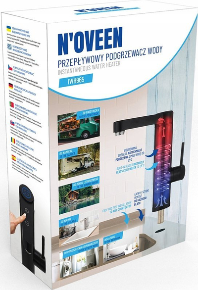 Ngrohës uji Noveen IWH965, 3600W, çelik inox, i zi