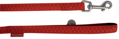 Leckë për qen Zolux Mac Leather, 25 mm, 1.2 m, e kuqe