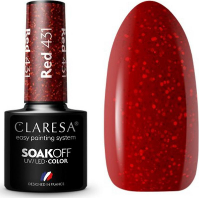 Llak geli Claresa SoakOff Warm Feelings Red 431, UV LED, 5g, i kuq