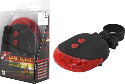 Dritë e pasme biçiklete pa markë, 5 LED, lazer, 7 mënyra