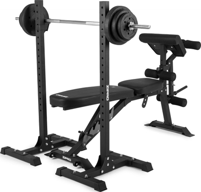 Stol fitnesi me mbajtëse Zipro Superset, 270kg, 164 x 56 x 116cm, i zi