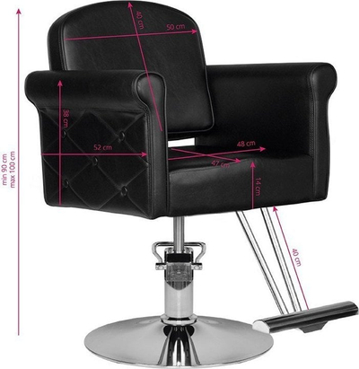 Karrige berberi Activeshop Hair System HS69, lëkurë ekologjike, e zezë