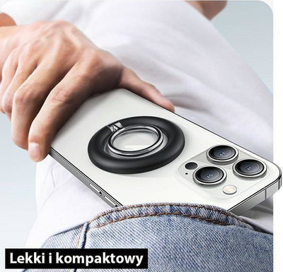 Mbajtësja Usams US-ZJ071 me unazë magnetike, 360°, e zezë