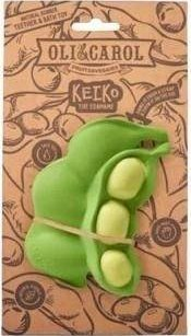 Lodër për përtypje për foshnje Oli&amp;Carol Keiko the Edamame, 100% gomë natyrale, pa vrima, jeshile