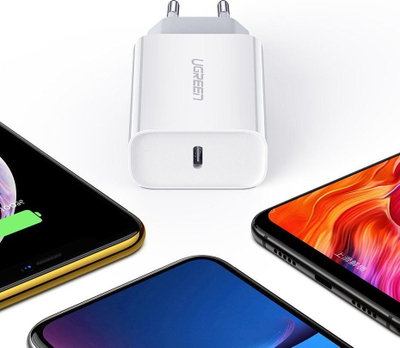 Karikues muri Ugreen CD137, 1x USB C 3A, PD 3.0 QC 4.0 Plus, i bardhë