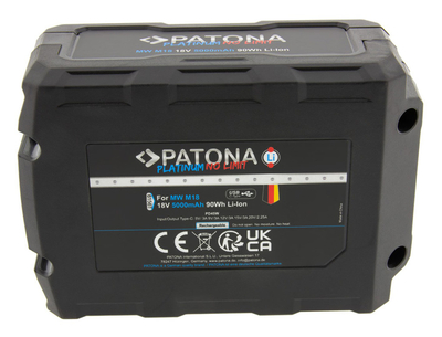 Set bateri dhe karikues Patona për Bosch BAT043 BAT045, 18V, i zi