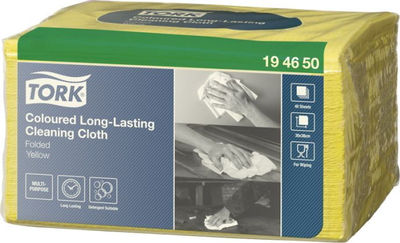 Крпи за повеќекратна употреба Tork Premium, неткаени, 1 слој, жолти