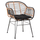 Karrige lounge për jashtë Allegra HM5663.11, metal dhe ratan, 58x59x81cm, bezhë e zezë