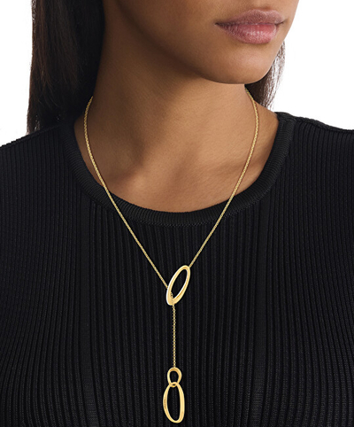 Qafore Calvin Klein Sculptural 35000442 Long Variable Gold Plated
